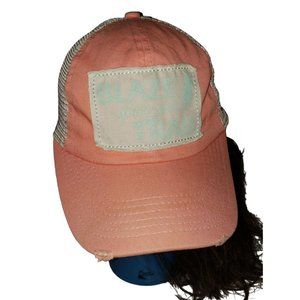 Magellan "Blaze Your Own Trail" Womens OSFA Strapback Distressed Novelty Hat